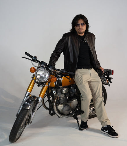 Men's Highland Racer Leather Jacket- Chocolate