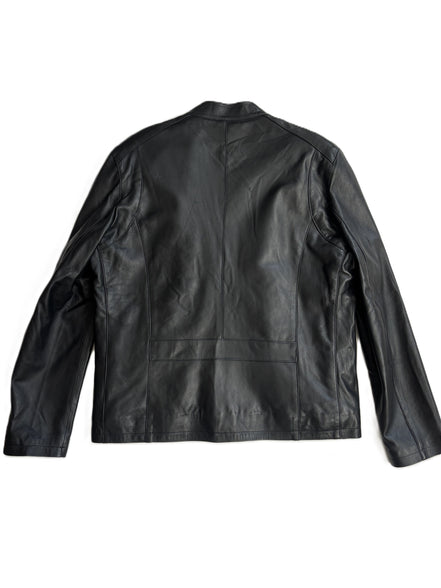 Men's Highland Racer Leather Jacket- Noir