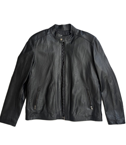Men's Highland Racer Leather Jacket- Noir