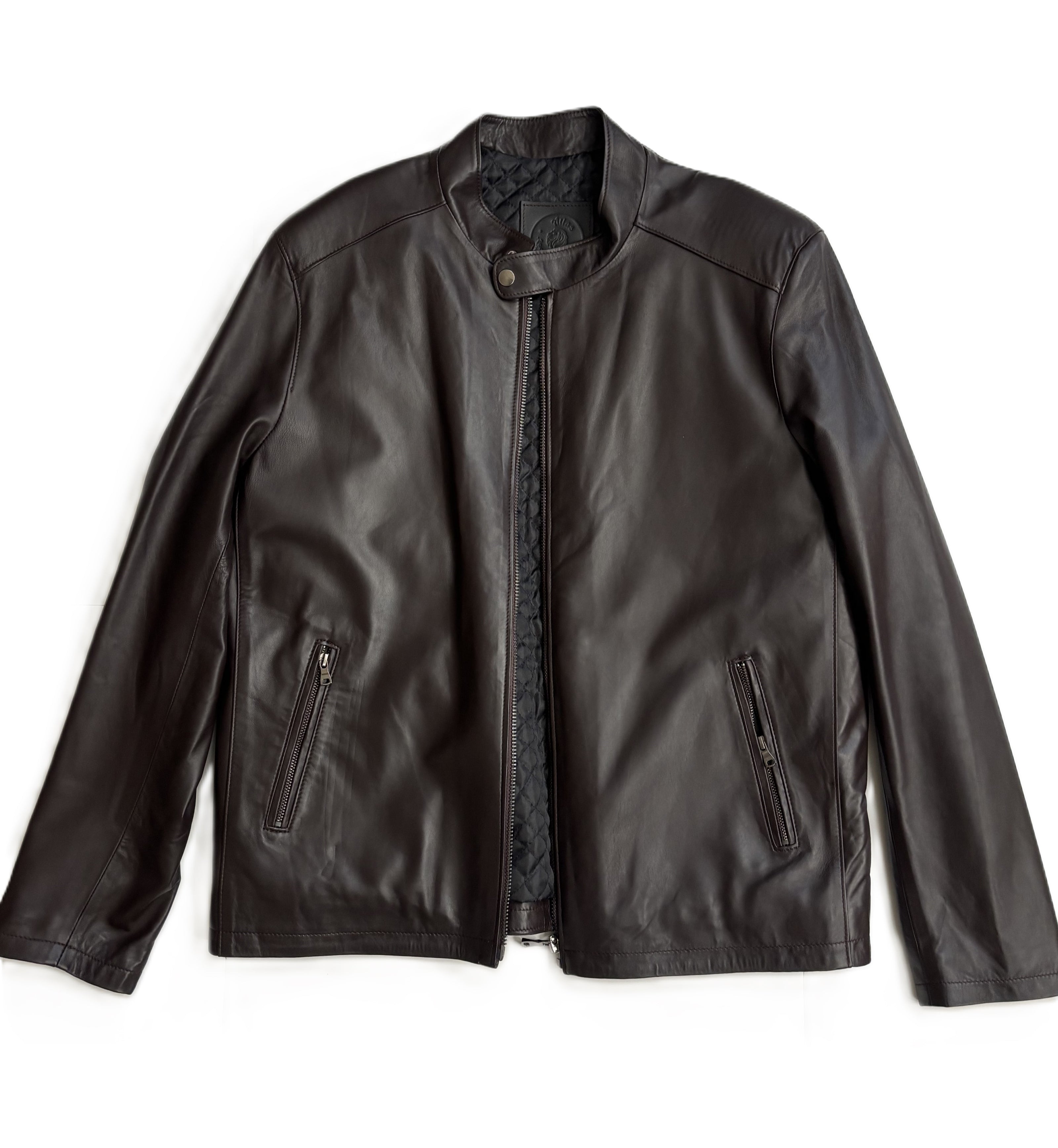 Men's Highland Racer Leather Jacket- Chocolate