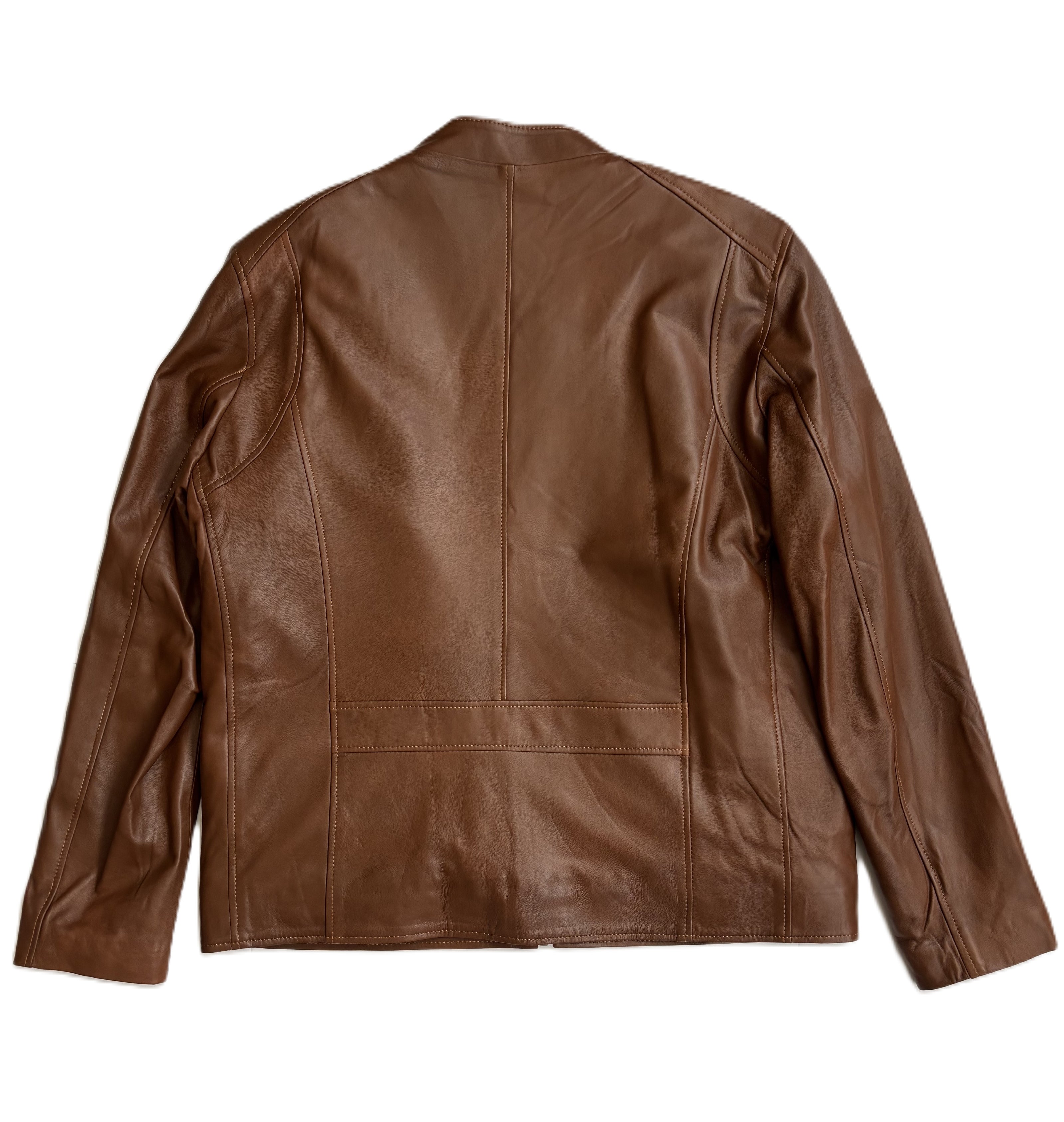 Men's Highland Racer Leather Jacket- Cafe