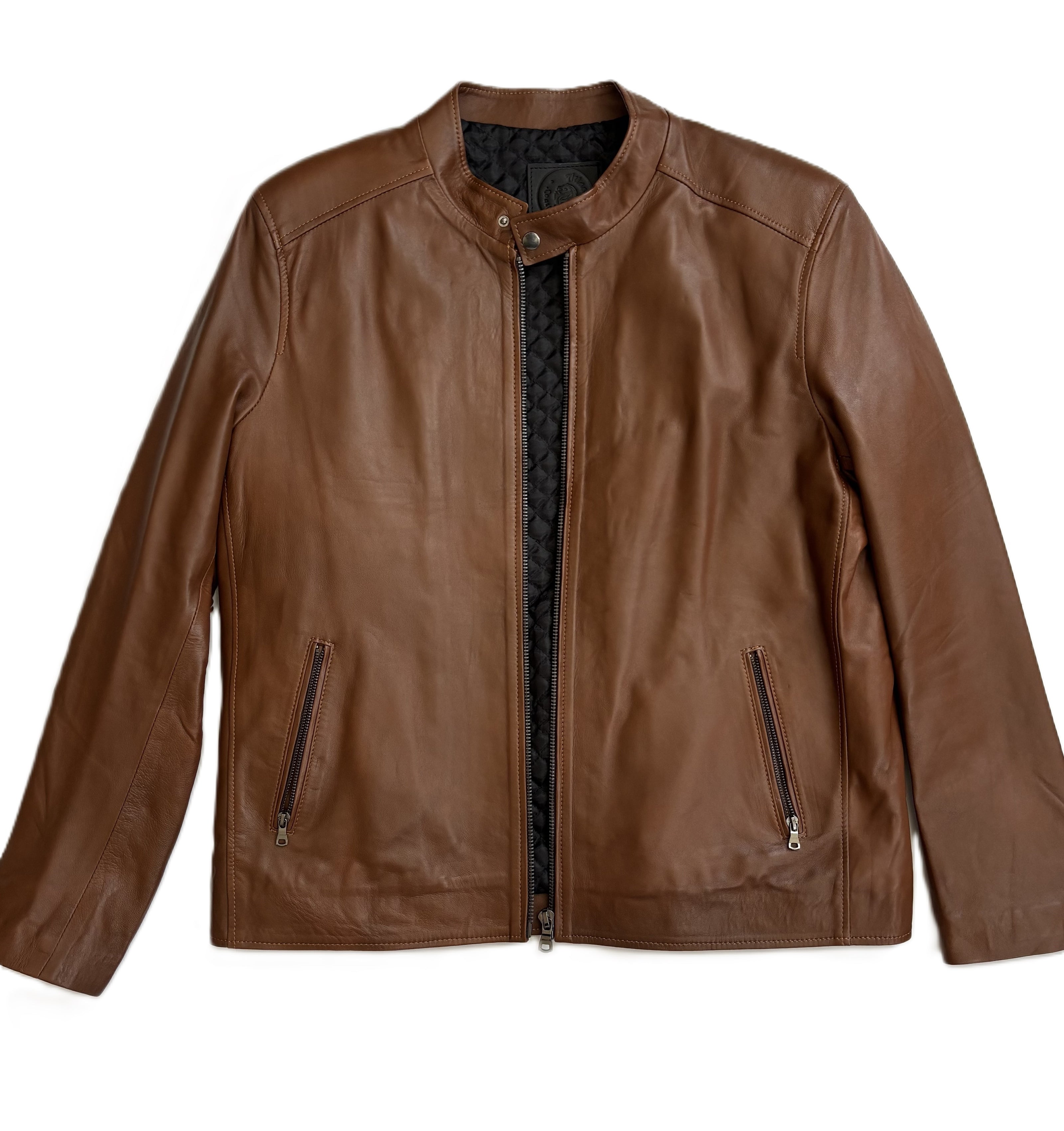 Men's Highland Racer Leather Jacket- Cafe